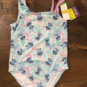 Disney Stitch Kids Swim One Piece - Blue and Pink